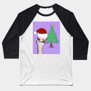 Christmas Ostrich Baseball T-Shirt